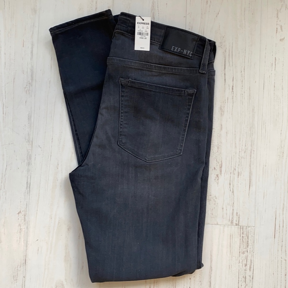 Express Skinny gray hyper stretch jeans W32 L32